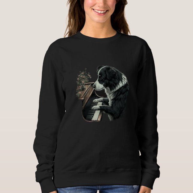 Sudadera Piano playing mom Border Collie (Anverso)