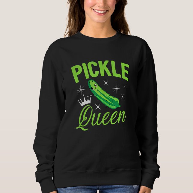 Sudadera Pickle Queen Cucumber Tee Para Mujeres Chica (Anverso)