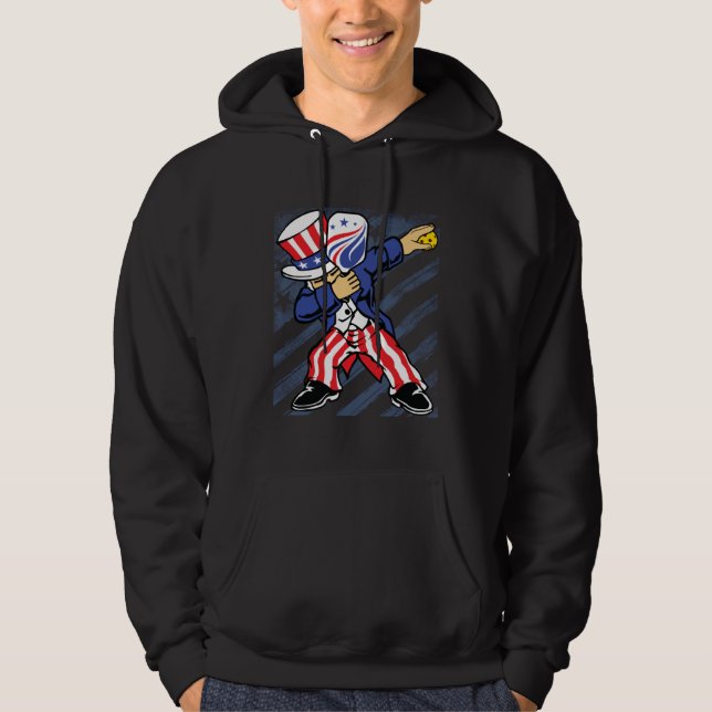 Sudadera Pickleball American Flag 4th of July Uncle Sam Dab (Anverso)