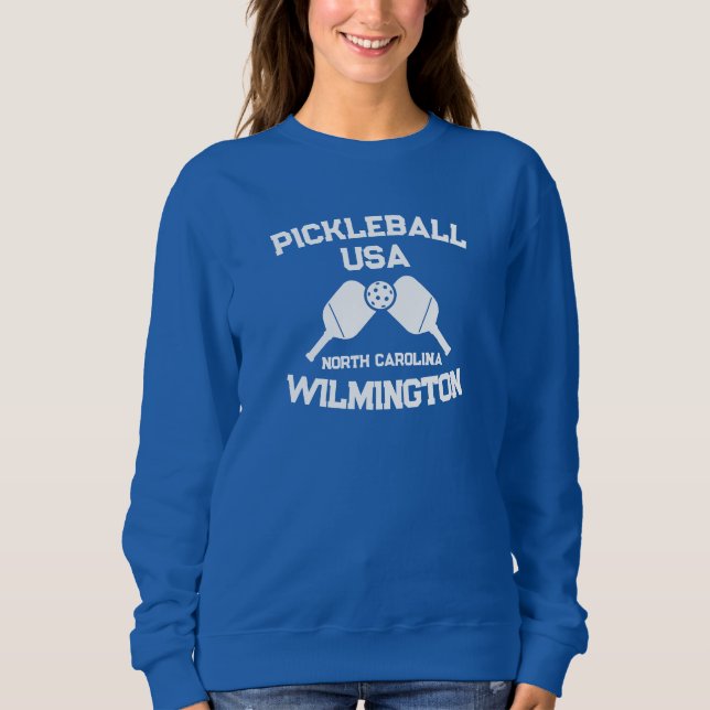 Sudadera Pickleball Paddle Ball Wilmington NC Personalizado (Anverso)