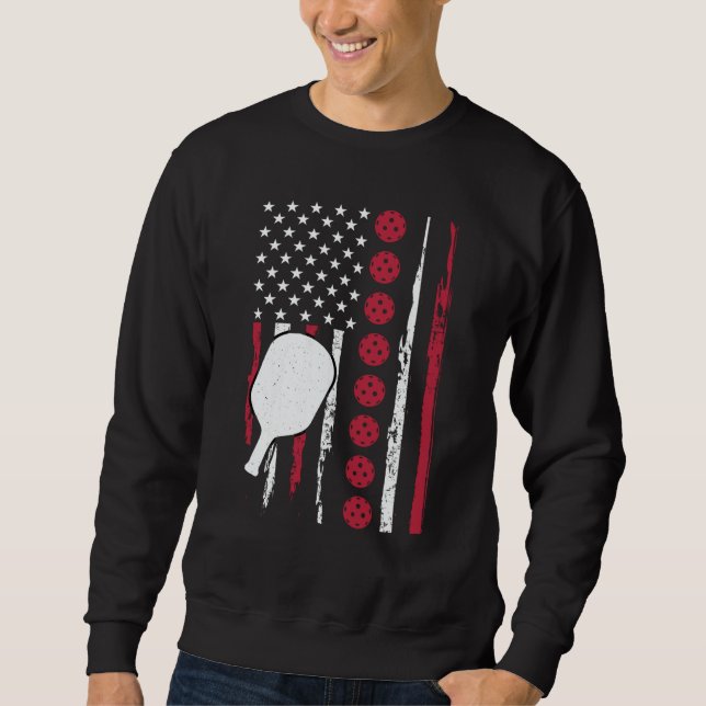 Sudadera Pickleball Paddle Patriotic US Flag 4Th Of July  1 (Anverso)