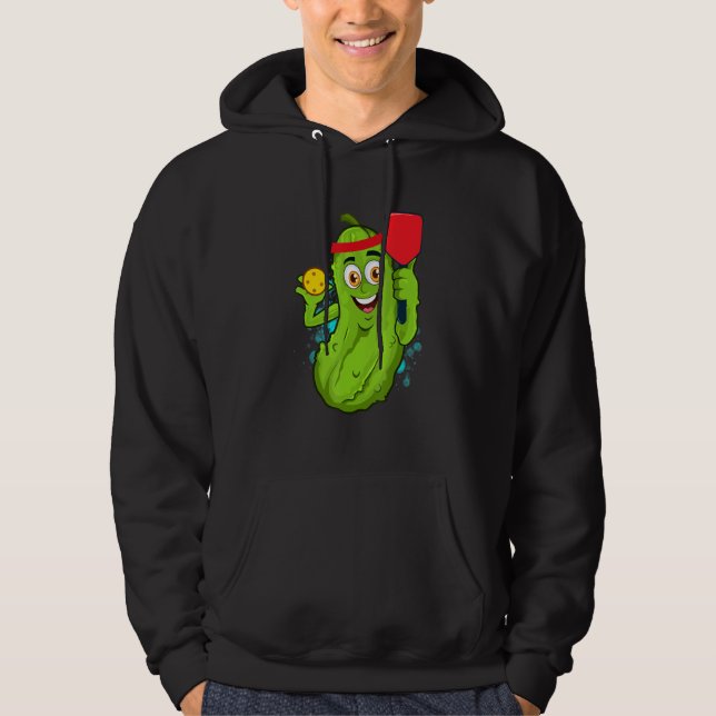 Sudadera Pickleball Pickle Paddle  Cucumber Player Vegan (Anverso)