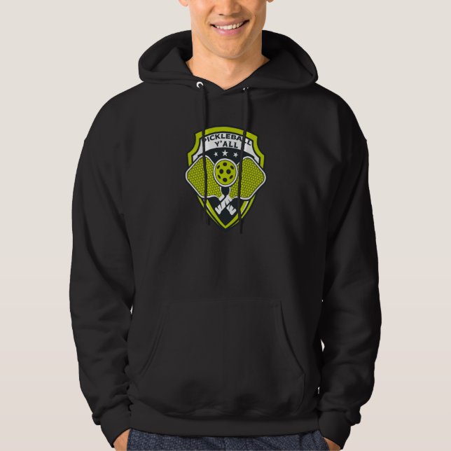 Sudadera PICKLEBALL Y'ALL Paddle Pickle Ball Crest Meme (Anverso)
