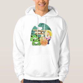 Sudadera Pícnic bajo el Torii con gato y ranas