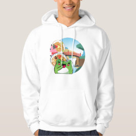 Sudadera Picnic japonés junto al puente con gato y rana