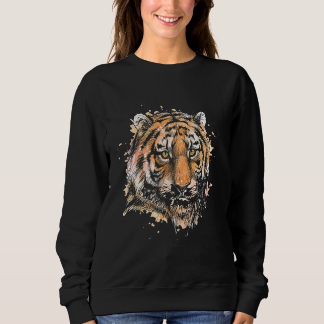 Sudadera Pie de cabeza de tigre realista 2 (Anverso)
