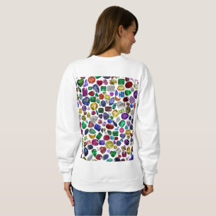 Sudadera Piedra de guijarros colorida y patrón de diamantes