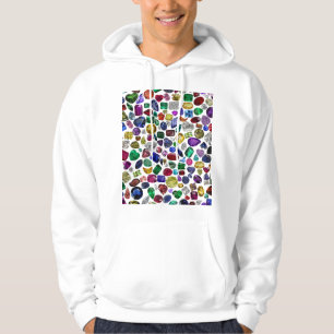 Sudadera Piedra de guijarros colorida y patrón de diamantes