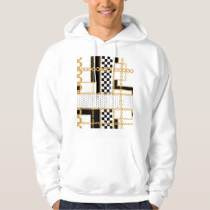 Sudadera Piedras preciosas, cadenas de oro, patrón sin fisu