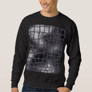 Sudadera Piel de serpiente negra metálica: Textura elegante