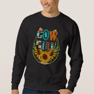 Sudadera Piel de vaca Serape Horsesho de los girasoles del 