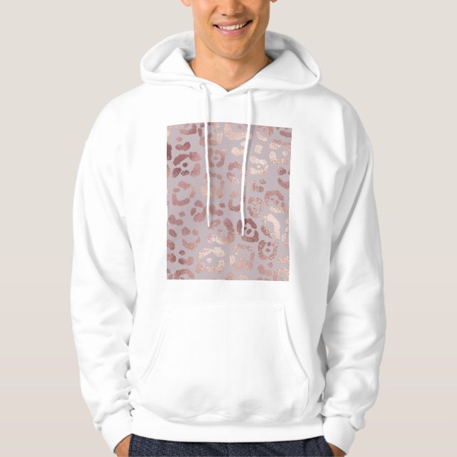 Sudadera Piel leopardo: elegancia dorada rosa. (Anverso)