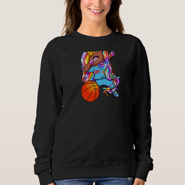 Sudadera Piel marrón de Dabbing Unicorn Fiji Basketball Jer (Anverso)
