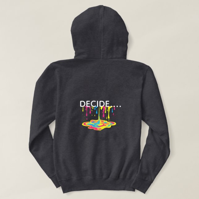 Sudadera Piensa • Siente • Decide – Cerebro y Corazón Abstr (Reverso del diseño)
