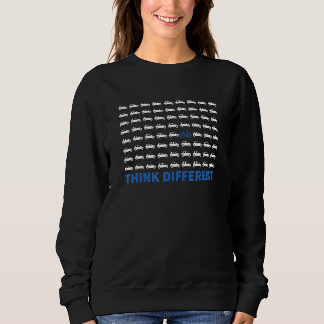 Sudadera Piense en diferentes ciclomotores de coches cuesta (Anverso)