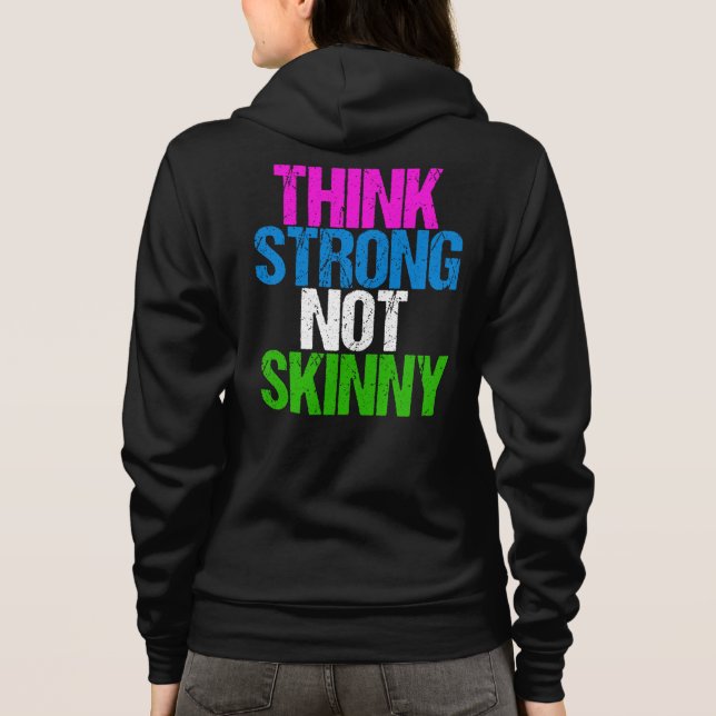 Sudadera Piense en el fitness Inspirador fuerte no flaco (Reverso)