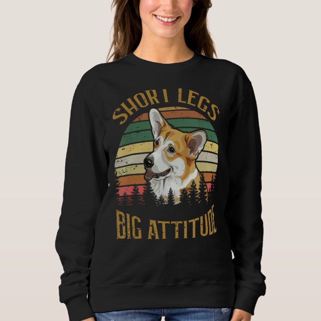 Sudadera Piernas cortas retro Gran Actitud Corgi Perro (Anverso)