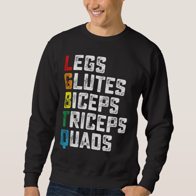 Sudadera Piernas LGBTQ Glutes Biceps Triceps Quads Gimnasio (Anverso)