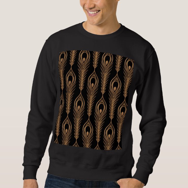 Sudadera Pies De Pavo Real, Patrón Oriental De Lujo. (Anverso)