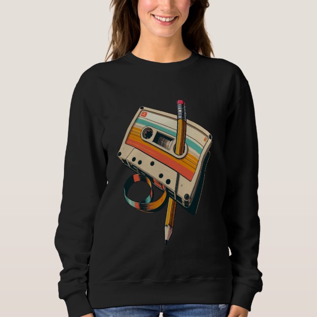 Sudadera Pieza de nostalgia de rebobinado de cinta retro y  (Anverso)