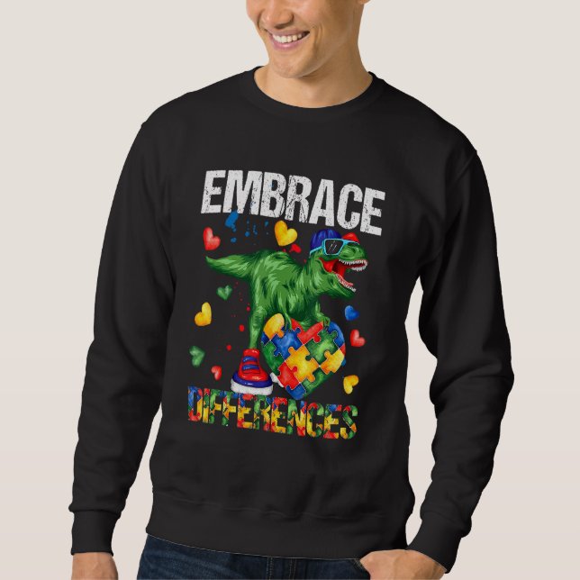 Sudadera Pieza de rompecabezas de dinosaurio Autismo Concie (Anverso)