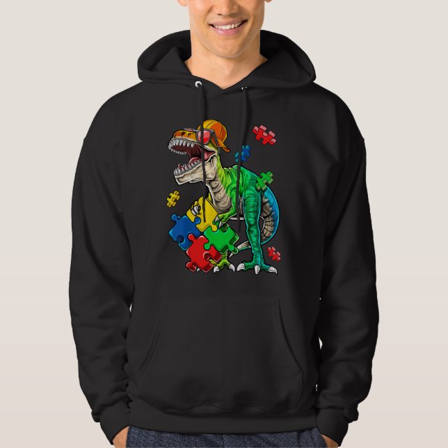 Sudadera Pieza de rompecabezas de dinosaurio T Rex para la  (Anverso)