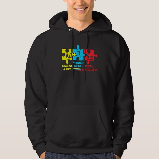 Sudadera Pieza de rompecabezas del elemento químico de sens (Anverso)