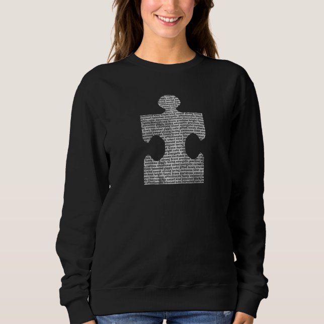 Sudadera Pieza del rompecabezas de la conciencia del autism (Anverso)