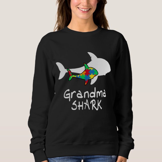 Sudadera Pieza del rompecabezas del tiburón de la abuela Gu (Anverso)