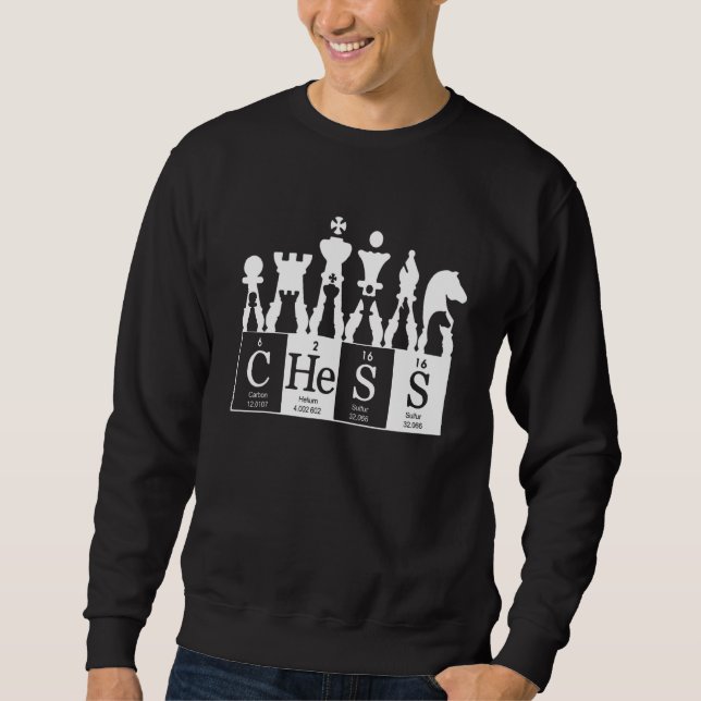 Sudadera Piezas de Ajedrez Elementos de la Tabla Periódica  (Anverso)