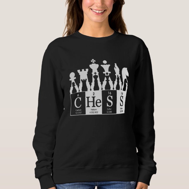 Sudadera Piezas de Ajedrez Elementos de la Tabla Periódica  (Anverso)