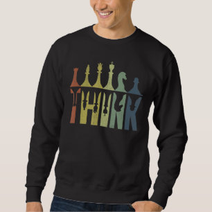 Sudadera Piezas de ajedrez retro vintage Jugador de ajedrez