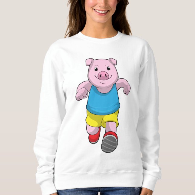 Sudadera Pig como corredora en ejecución (Anverso)