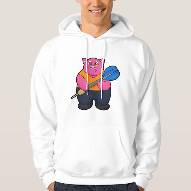 Sudadera Pig como jugador de Dart con Darts (Anverso)