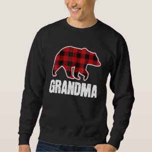 Sudadera Pijama de Navidad de la Osa Abuela Cuadros Rojos B
