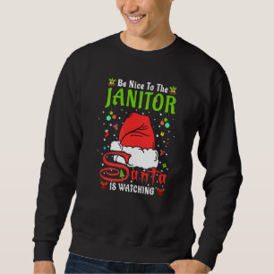 Sudadera Pijama de Navidad de Santa Sé Bueno Con El Portero