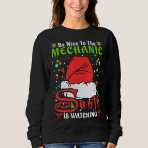 Sudadera Pijama de Santa de Navidad Sé Amable Con El Mecáni