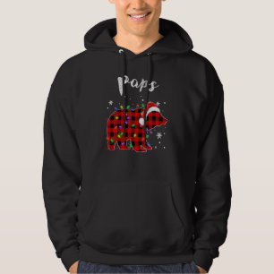 Sudadera Pijama Familiar a Juego Oso Búfalo Cuadrillé Rojo