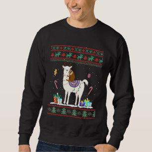 Sudadera Pijama feo de Navidad para montar perezoso Llama c