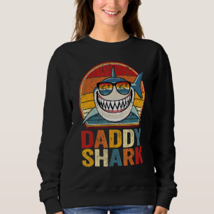 Sudadera Pijama Retro Mens Daddy Shark Día del Padre Daddy 