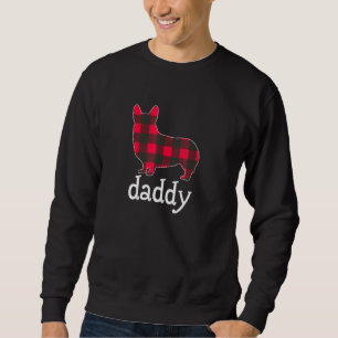 Sudadera Pijama Rojo a Cuadros para Hombres, Papá Corgi Nav
