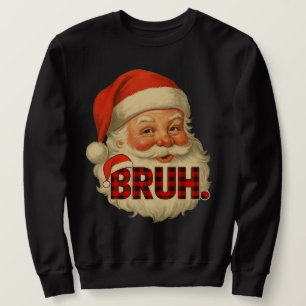 Sudadera Pijamas Divertidos de Navidad Santa Bruh Cuadros