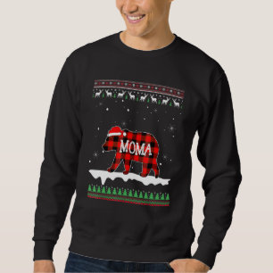 Sudadera Pijamas Rojas de Cuadros de Mamá Oso Santa para Ch