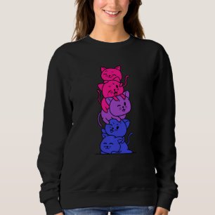Sudadera Pila De Gato Bisexual Orgullo Bandera Bi Lgbt Cute