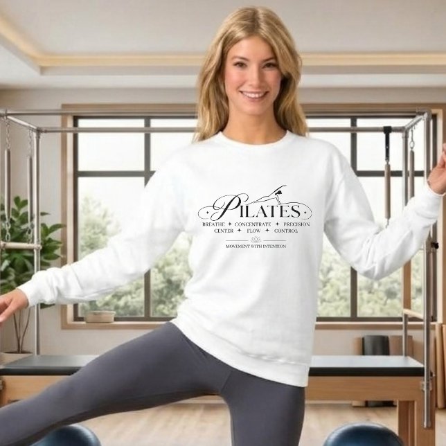 Sudadera Pilates de Lujo Los Principios Básicos Negro (Luxury Pilates The Core Principles Sweatshirt Black)