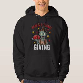 Sudadera Pilgrim Zombie Brains Thanksgiving Humor