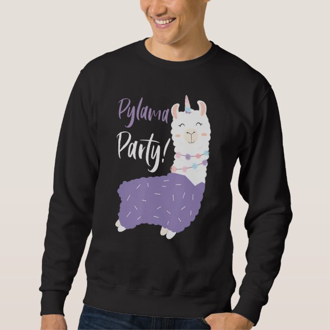 Sudadera Pillama Fiesta Llama Alpaca Funny Purple (Anverso)