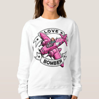 Sudadera Piloto de Bombardero de Amor Rosa