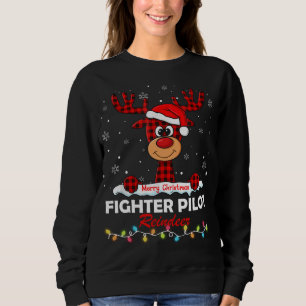 Sudadera Piloto de caza Reno Sombrero de Santa Plaid de Búf