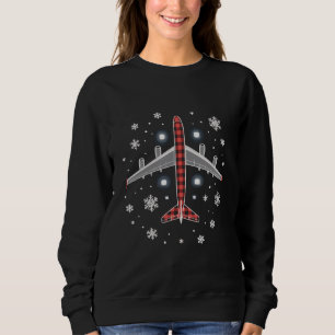 Sudadera Piloto de Navidad a cuadros de avión